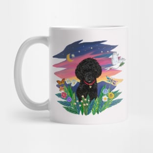 Black Toy Poodle in Mountain Twilight Mug